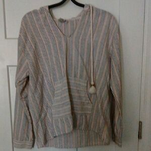 Paper Crane Cream Tan Long Sleeve Boxy Sweatshirt